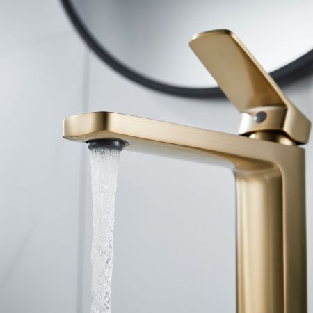 Смеситель для раковины Shevanik S9911G, золотой сатин, артикул S9911G