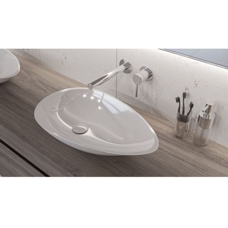 Умывальник WHITECROSS Sapphire 56x33 (белый глянец) иск. камень