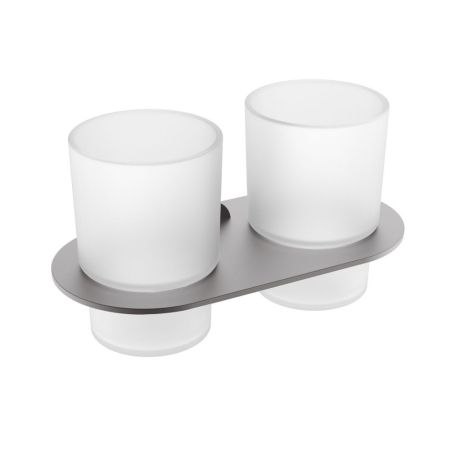 Стакан для ванной комнаты двойной Raglo R300.08.09, графит