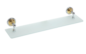 Полка стеклянная Retro 600x87x120мм, золото/хром