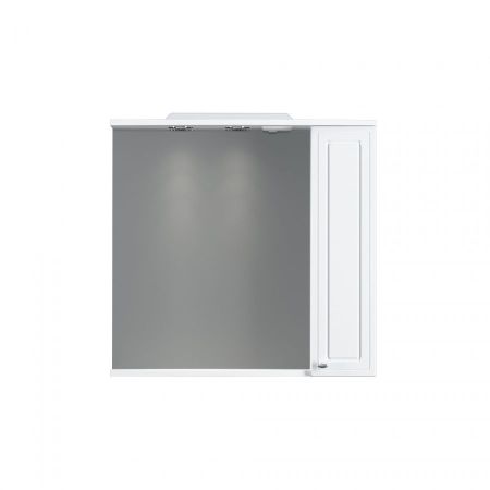 M41MPR0751WG Palace One, зеркало, частично зеркальный шкаф, правый, 75 см, с подсветкой, белый, глян, артикул M41MPR0751WG