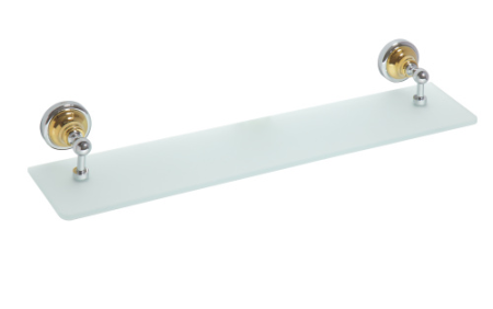 Полка стеклянная Retro 600x87x120мм, золото/хром, артикул 144202248