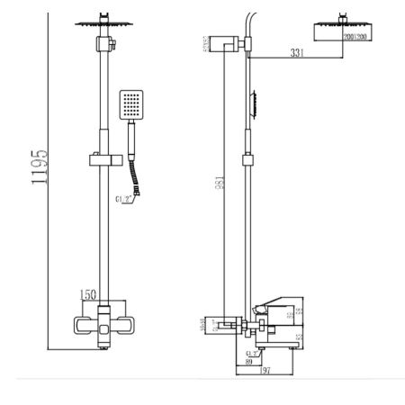 Душевая система Fmark FS8145C, матовое золото, артикул FS8145C