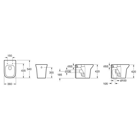 Приставной унитаз Lavinia Boho Bristol 33050030, артикул 33050030