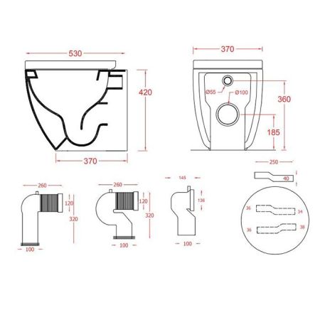 Artceram FILE 2.0 Унитаз напольный 53х37хh42см, безободковый, слив универсальный, с крепежом, цвет: белый