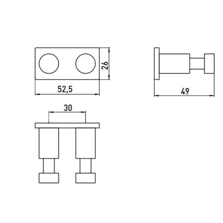 EMCO System2 Крючок двойной, цвет хром
