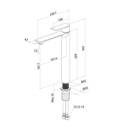 Смеситель для настольного умывальника Milardo Maze сатин (MAZBN01M01), артикул MAZBN01M01