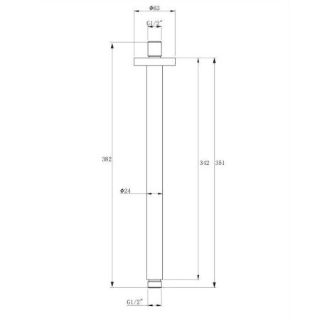 Кронштейн душевой потолочный OMNIRES RS21CR (хром), артикул RS21CR