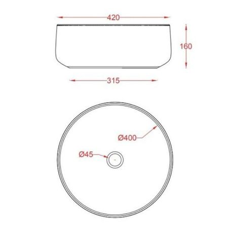 ARTCERAM COGNAC Раковина настольная Ø 42 см, цвет матовый черный, Saniglaze, артикул COL001 17 34