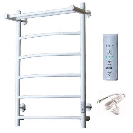 Полотенцесушитель электрический с полочкой (лесенка) Тругор Пэк сп 5 П 80х50 см, белый, артикул Пэк сп 5П/8050 белый ВГП