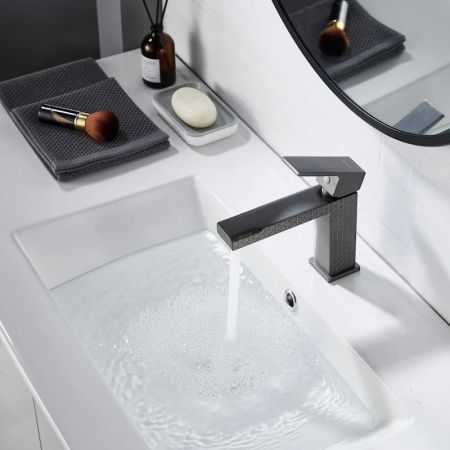 Cмеситель для раковины Knotlor KN-20/GMP, оружейная сталь