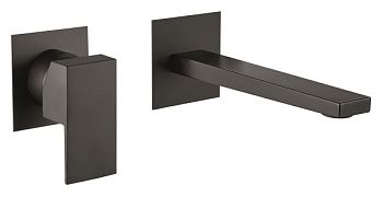 Fiore Kube, встраиваемый в стену однорычажный смеситель для раковины, цвет черный матовый