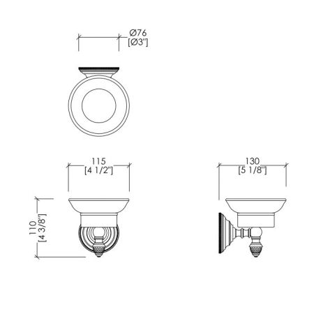 Devon Black Diamond Мыльница подвесная (черная керамика), цвет: хром, артикул BLKD501CRNE