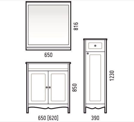 Зеркало с полкой "Блюз 65"