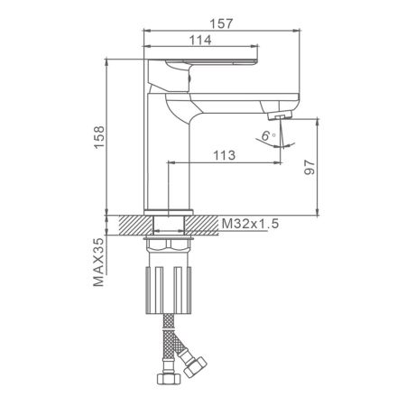 Смеситель для раковины Splenka S05.10.06, черный