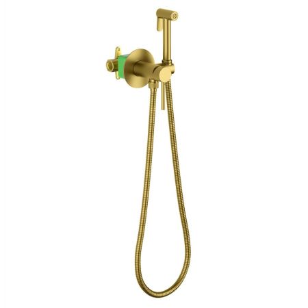 Смеситель встроенный с гигиеническим душем Timo Saona золото шлифованное (2338/20SM), артикул 2338/20SM