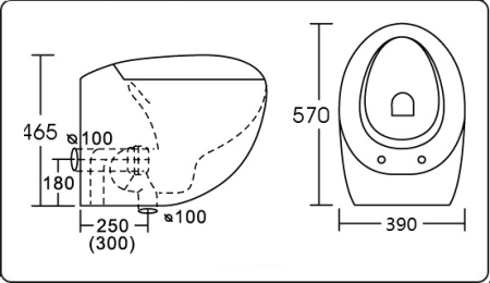 Унитаз приставной CeramaLux 1005, артикул 