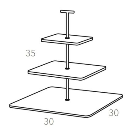 ADJ Сервировочная стойка, 30x30xH35 см., цвет: серый/черный, фурнитура хром, артикул 0092.03/01