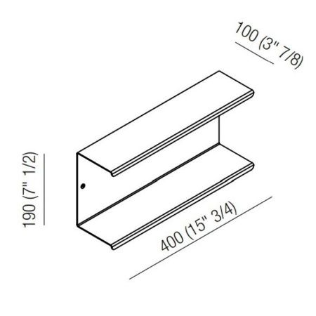 Agape Mach 2 Полка двойная 40х10х19 см, цвет: черный Agape Mach 2 Полка двойная 40х10х19 см, цвет: черный