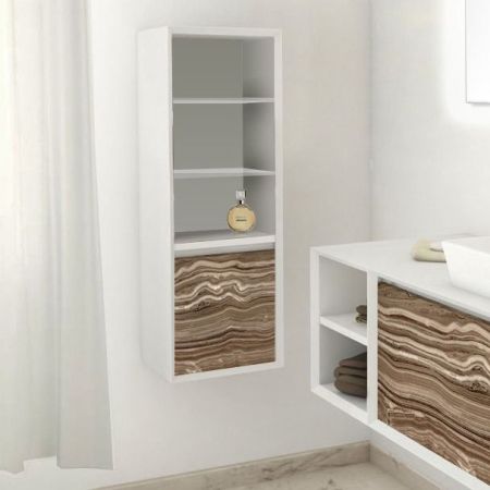 Шкаф пенал SanVit Стайл 32 pstyle в цвете Ral подвесной Розовый глянец