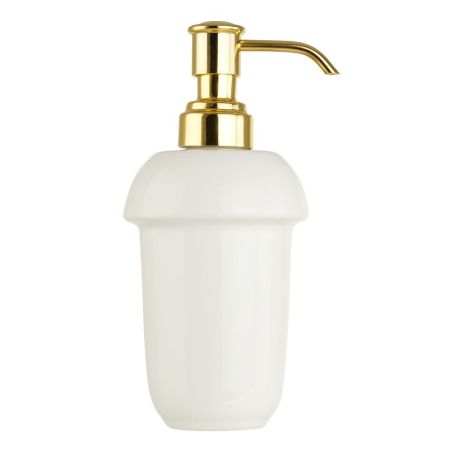 MIGLIORE Колба дозатора для жидкого мыла с диспенсером универсальная, керамика/золото, артикул 27666