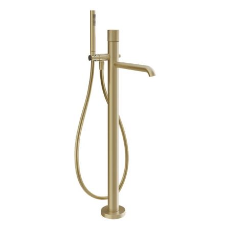 GESSI HABITO RIGATO Смеситель для ванны напольный, однорычажный, цвет Brass Brushed PVD, артикул 70528#727