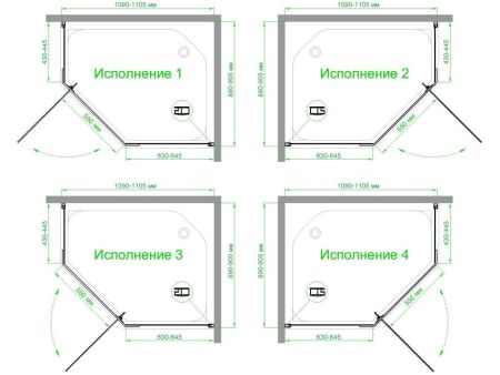 Душевой уголок Royal Bath RB 1190TR-T-BL  90х110х200 (прозрачное), артикул RB1190TR-T-BL