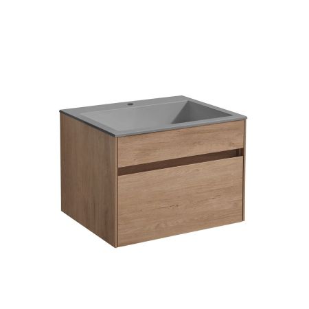 База под раковину Chiara 600 подвесная, 1 выкатной ящик soft-close, N.Oak, артикул VMC-2C600NO