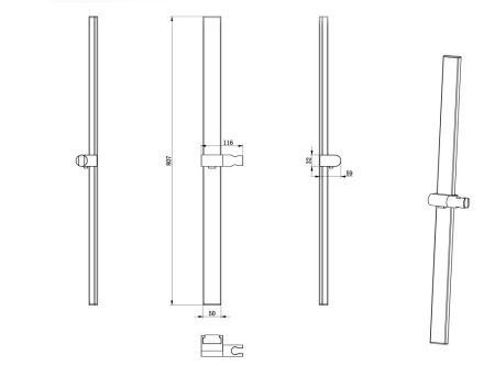 Душевая штанга WONZON & WOGHAND, Хром (WW-986210-CR)