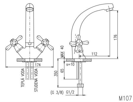 Смеситель для кухни Rav Slezak Morava MK120.5/2