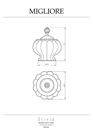 OLIVIA Баночка h12xD16 см, керамика золото/золото, артикул 24667