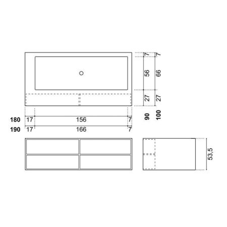 ANTONIO LUPI BIBLIO Ванна отдельностоящая 1800х900х535 мм., левая, с ножками и нажимным донным клапаном, Corian, цвет белый, панели Rovere naturale