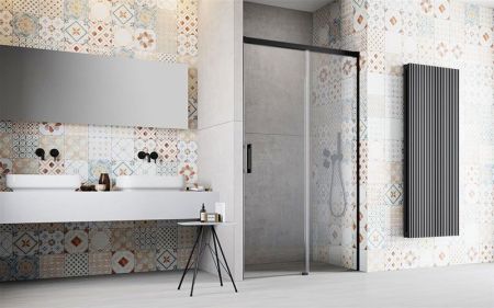 Душевая дверь в нишу Radaway Idea Black DWJ 120 R профиль Черный стекло прозрачное, артикул 387016-54-01R