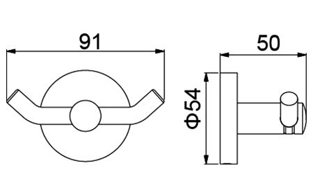Крючок двойной Timo Saona 13012/00 хром, артикул 13012/00