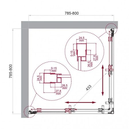 LUCE-A-2-90-C-Cr Душевой уголок, артикул LUCE-A-2-90-C-Cr