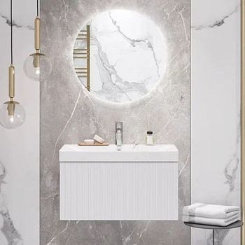 Тумба под раковину подвесная Velvex Compo tp.COM.9696.70.1Y белый глянец, 70 см