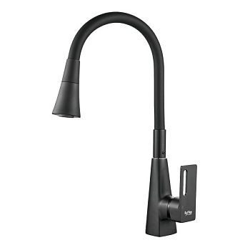 Смеситель для кухни с гибким изливом Raffine F313T-3, оружейная сталь