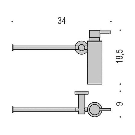 Colombo Plus Полотенцедержатель с дозатором жидкого мыла, цвет: хром, артикул W4975.CR