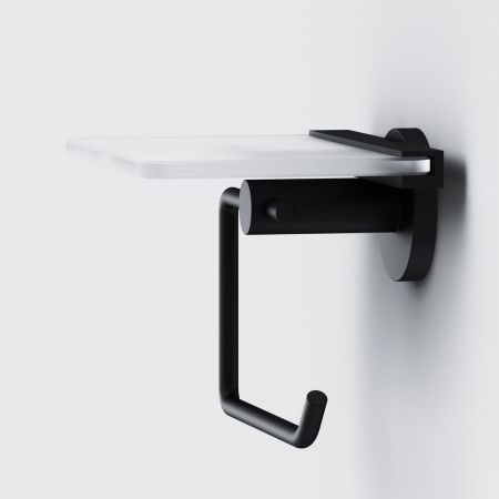 A85A341522 X-Joy, Держатель для туалетной бумаги с полкой, черный, артикул A85A341522