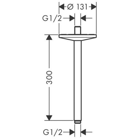 AX One Потолочное подсоединение 300 мм для верх.душа 1j, матовый черный AX One Потолочное подсоединение 300 мм для верх.душа 1j, матовый черный