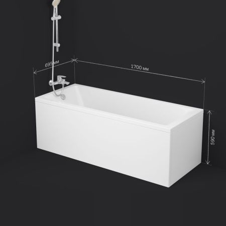 W93A-170-070W-A Gem ванна акриловая 170x70 см, артикул W93A-170-070W-A