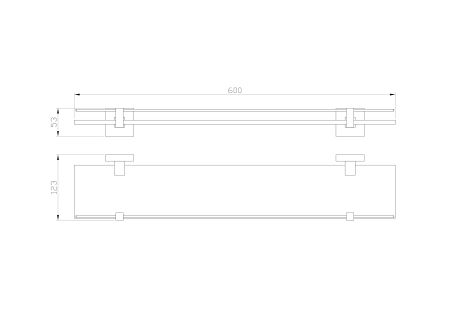 Стеклянная полка для ванной WONZON & WOGHAND POLO, Хром (WW-8927), артикул WW-8927