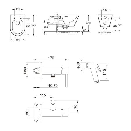 Комплект 2 в 1 Lavinia Boho Elegant Rimless 21090010, артикул 21090010