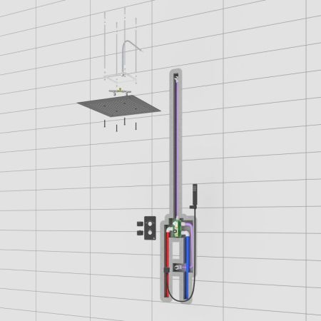 Душевая система встроенная с термостатом Timo Petruma никель (SX-5029/13SM), артикул SX-5029/13SM