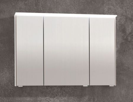 Puris Ice Line, зеркальный шкаф с LED подсветкой 900 мм, цвет белое матовое стекло, артикул S2A439A91(194-307)