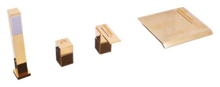 Смеситель на борт ванны Rav Slezak Royal1174.5PZ золотой, с ручкой 10