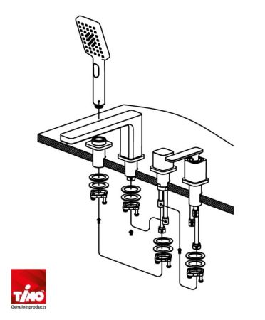 Смеситель на борт ванны Timo Torne 4330/03Y Черный, артикул 4330/03Y