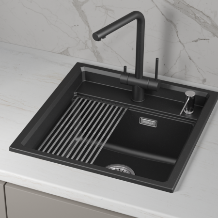 Кухонная мойка GRANULA кварц (5002i, ШВАРЦ), артикул 5002i, ШВАРЦ