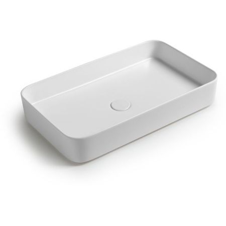 White Ceramic Blade, накладная прямоугольная раковина 65x40x11,5h см, цвет белый глянцевый, артикул W051701
