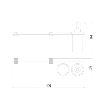 Дозатор для жидкого мыла и стакан с полочкой Savol S-002169Q, графит, артикул S-002169Q